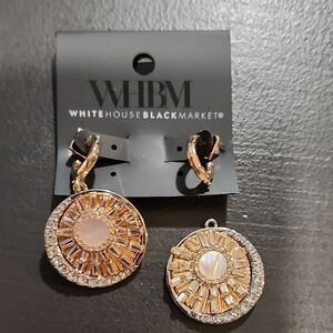 NWT White House Black Market Gold and Silver Round Earrings